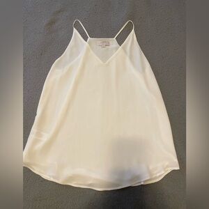 LOFT Cream Asymmetrical Sleeveless Camisole